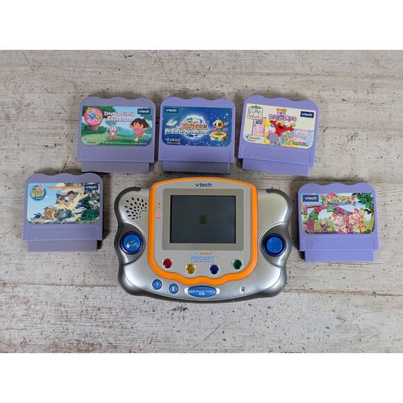 Lot VTech V Smile Pocket 753 w Games Zayzoo Dora Diego Alphabet Adventure Elmo - Picture 1 of 9